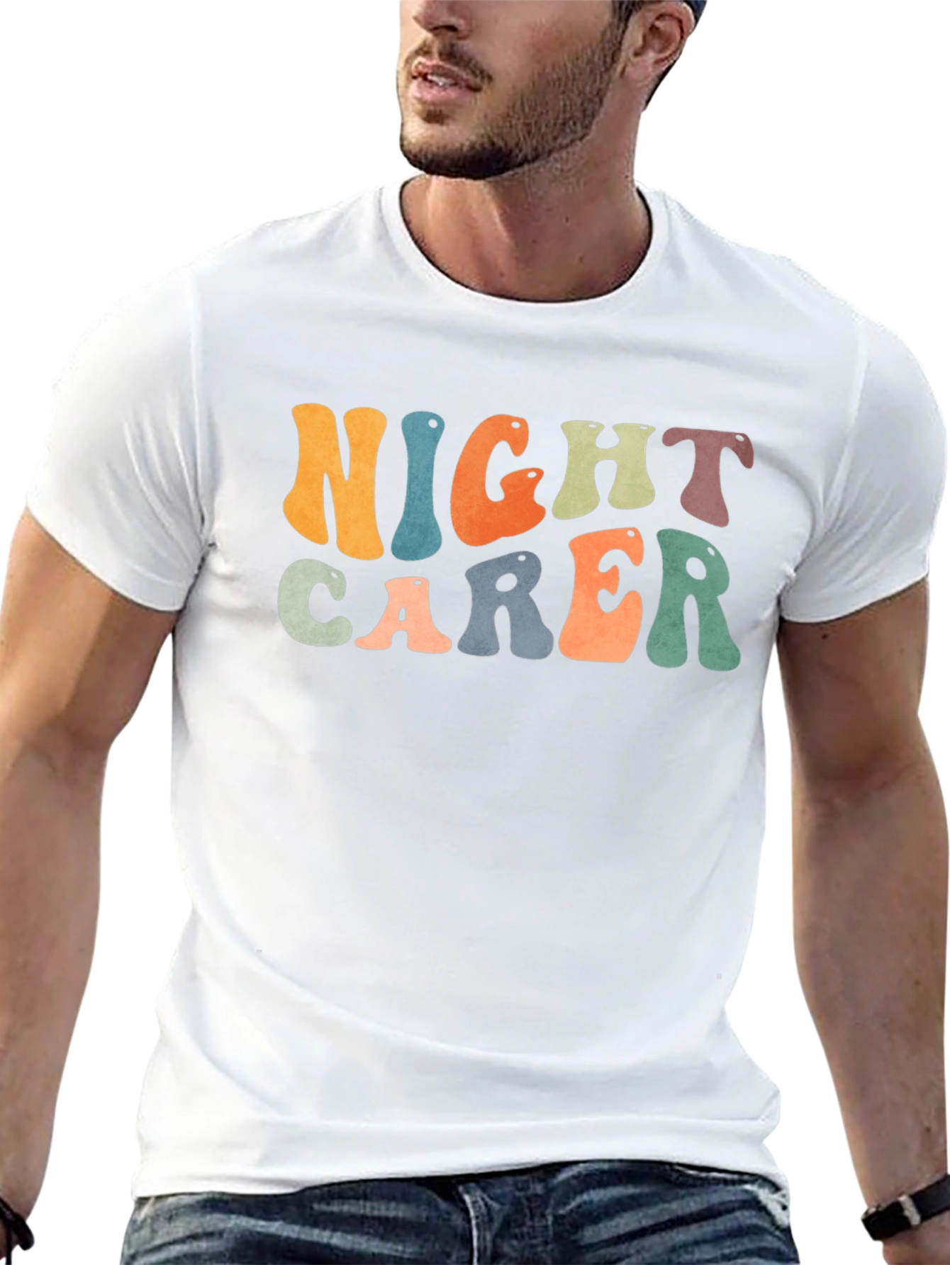Camiseta Negra Night Carer Retro