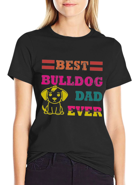 Camiseta Negra Mejor Papá Bulldog