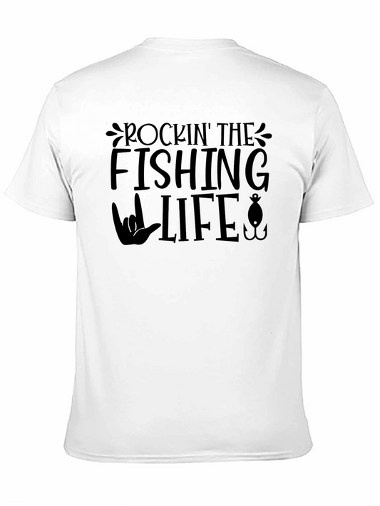 Camiseta Negra Rockin The Fishing Life