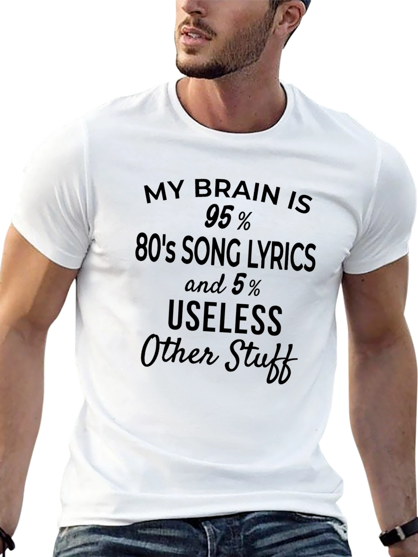 Camiseta Negra: Mi Cerebro 80s