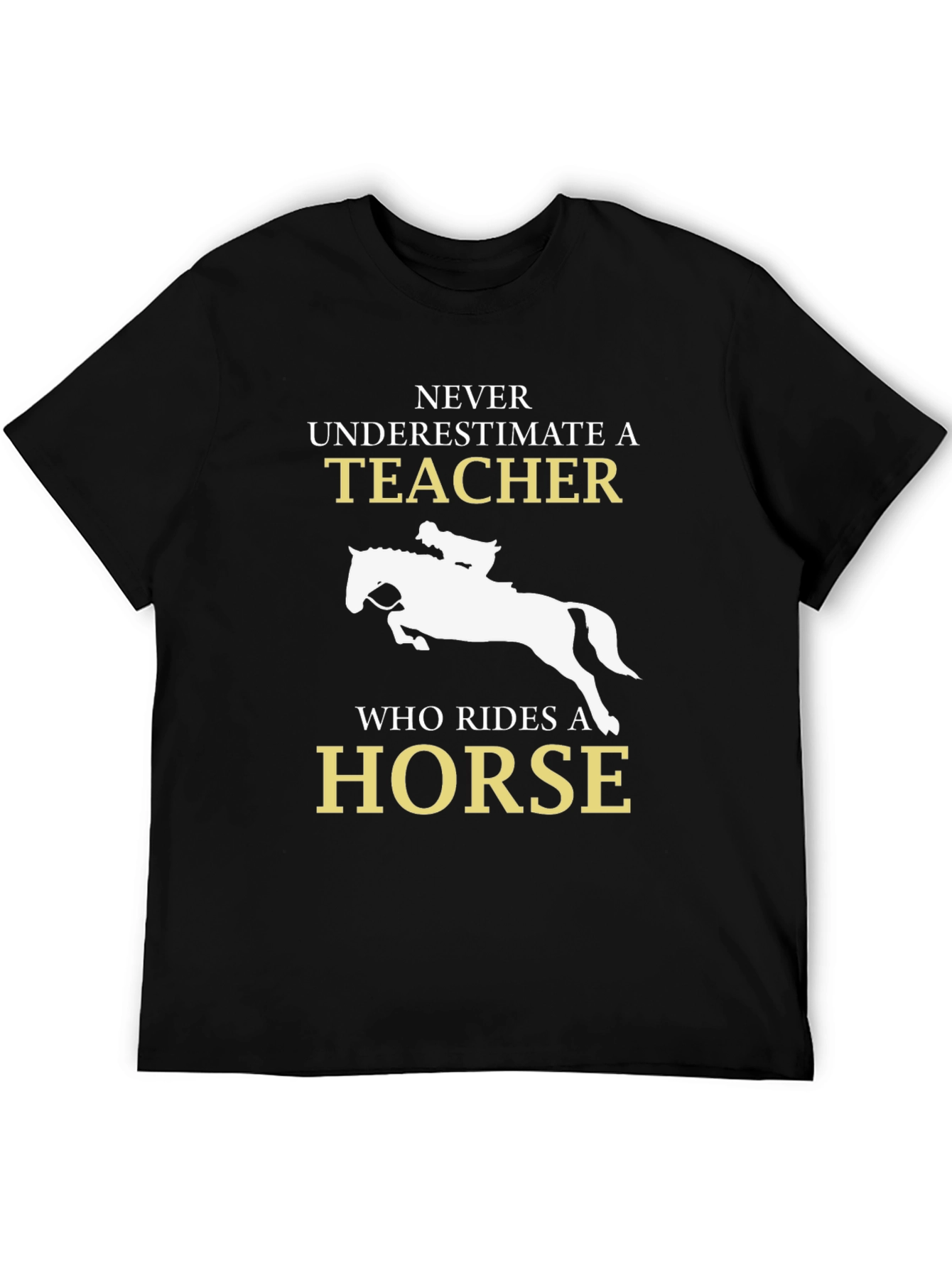 Camiseta Negra con Diseño de Profesor Jinete