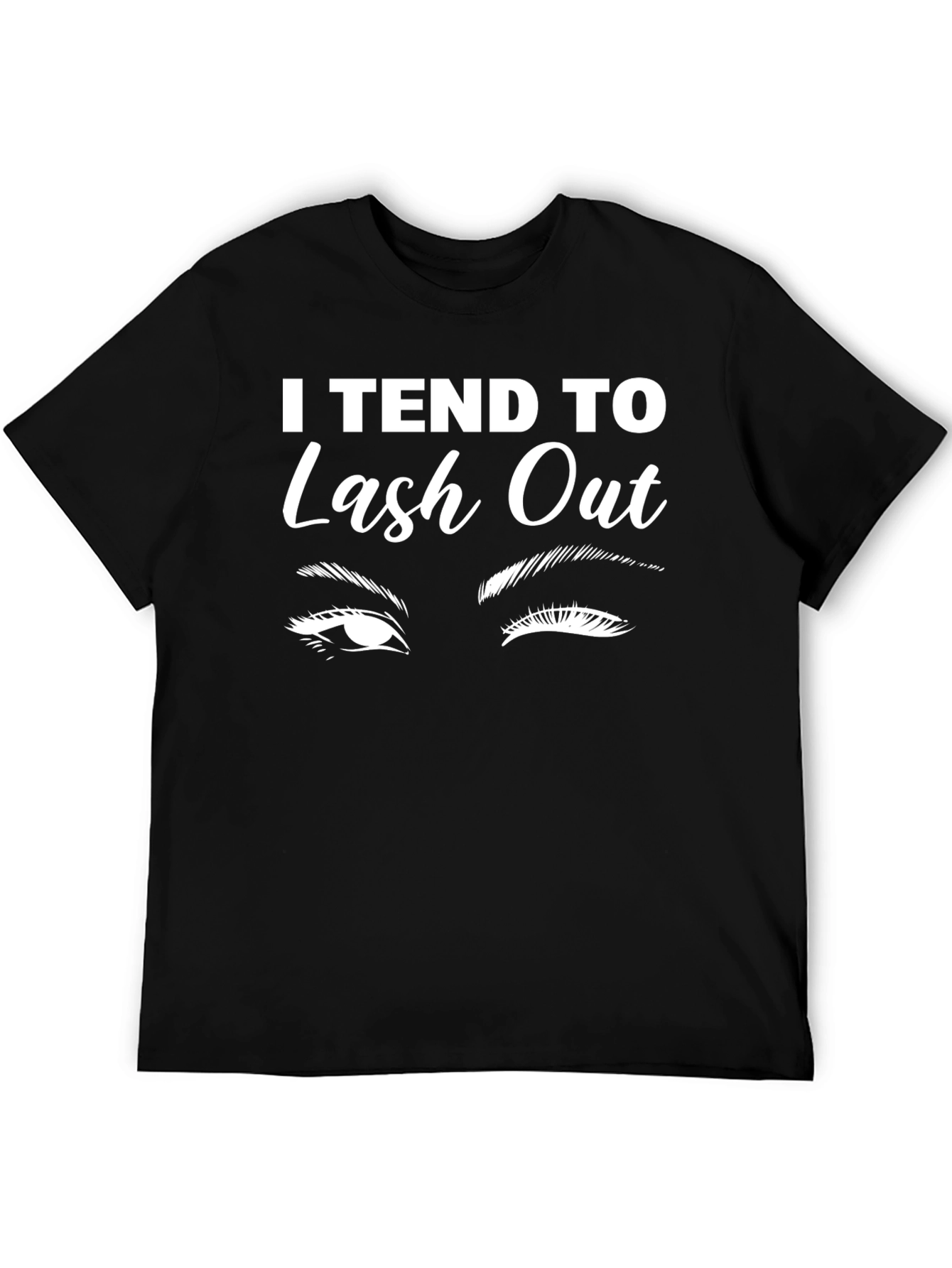 Camiseta Negra Lash Out con Diseño Ojos