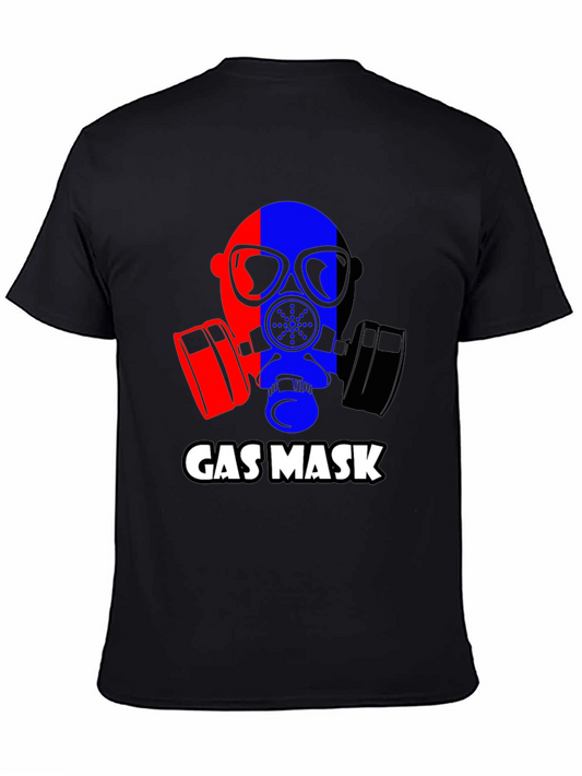 Camiseta Negra con Diseño de Máscara de Gas