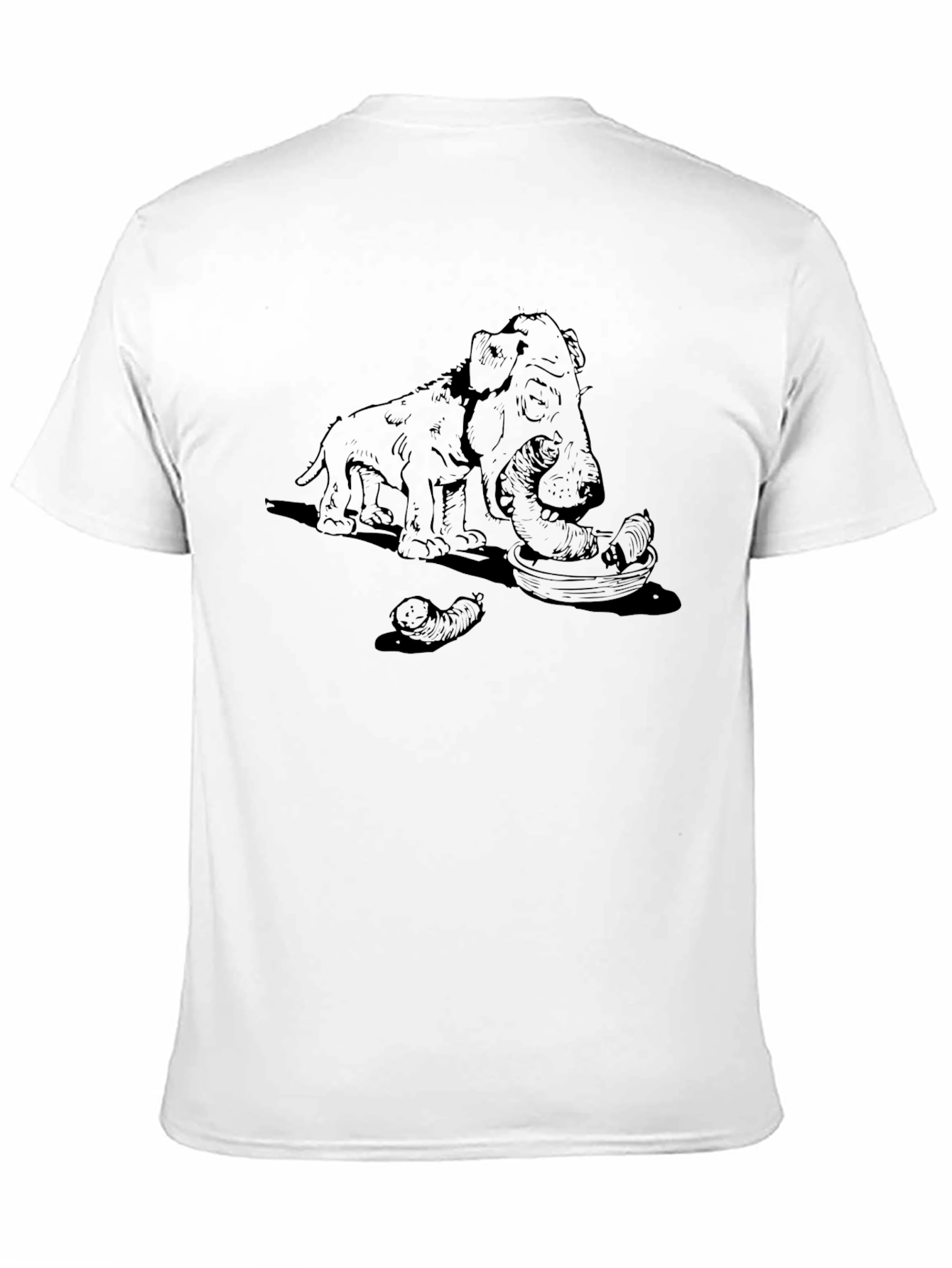 Camiseta Negra con Diseño Perro y Salchichas
