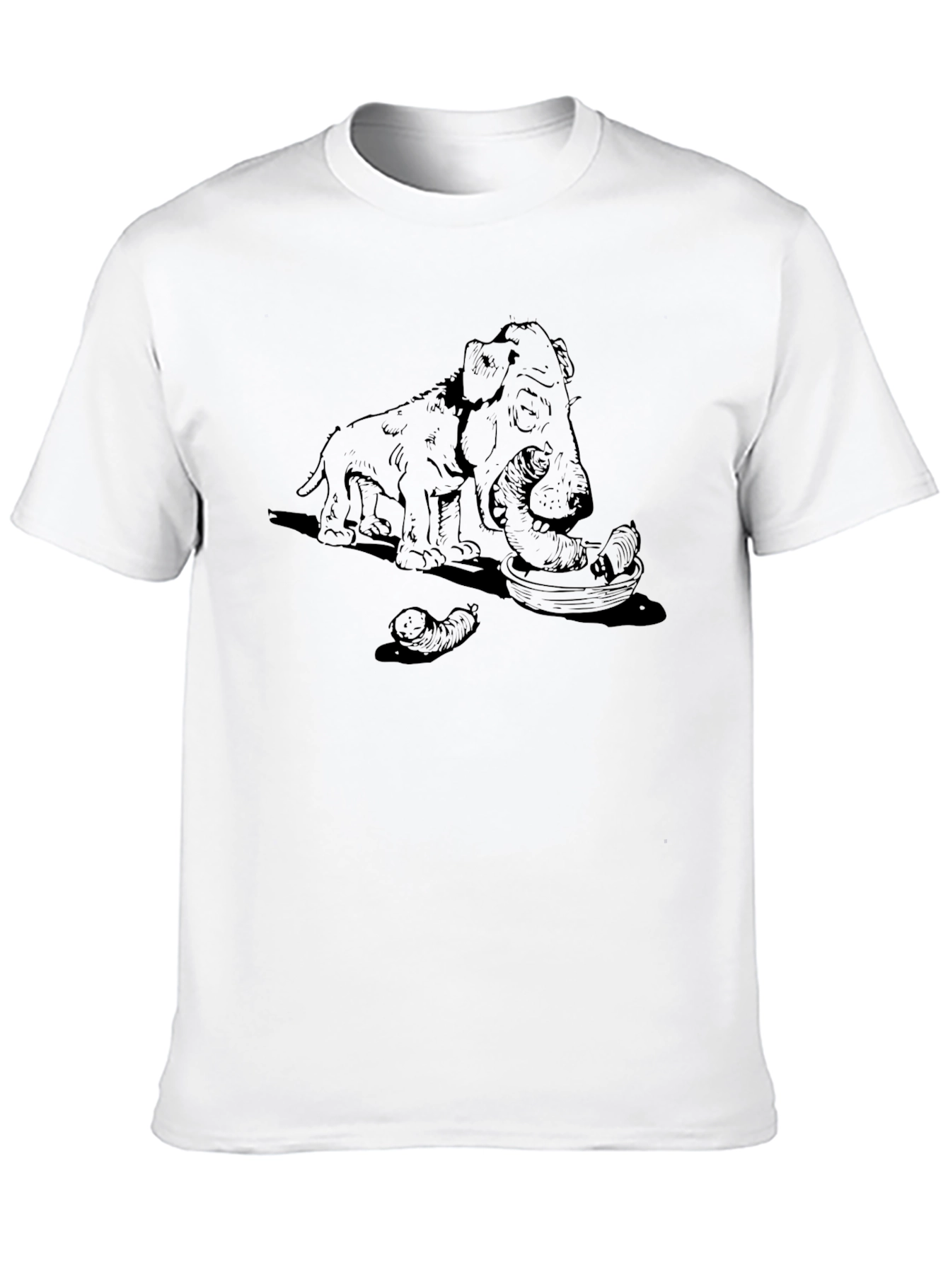 Camiseta Negra con Diseño Perro y Salchichas