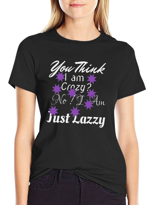 Camiseta Negra con Diseño Divertido: Just Lazzy