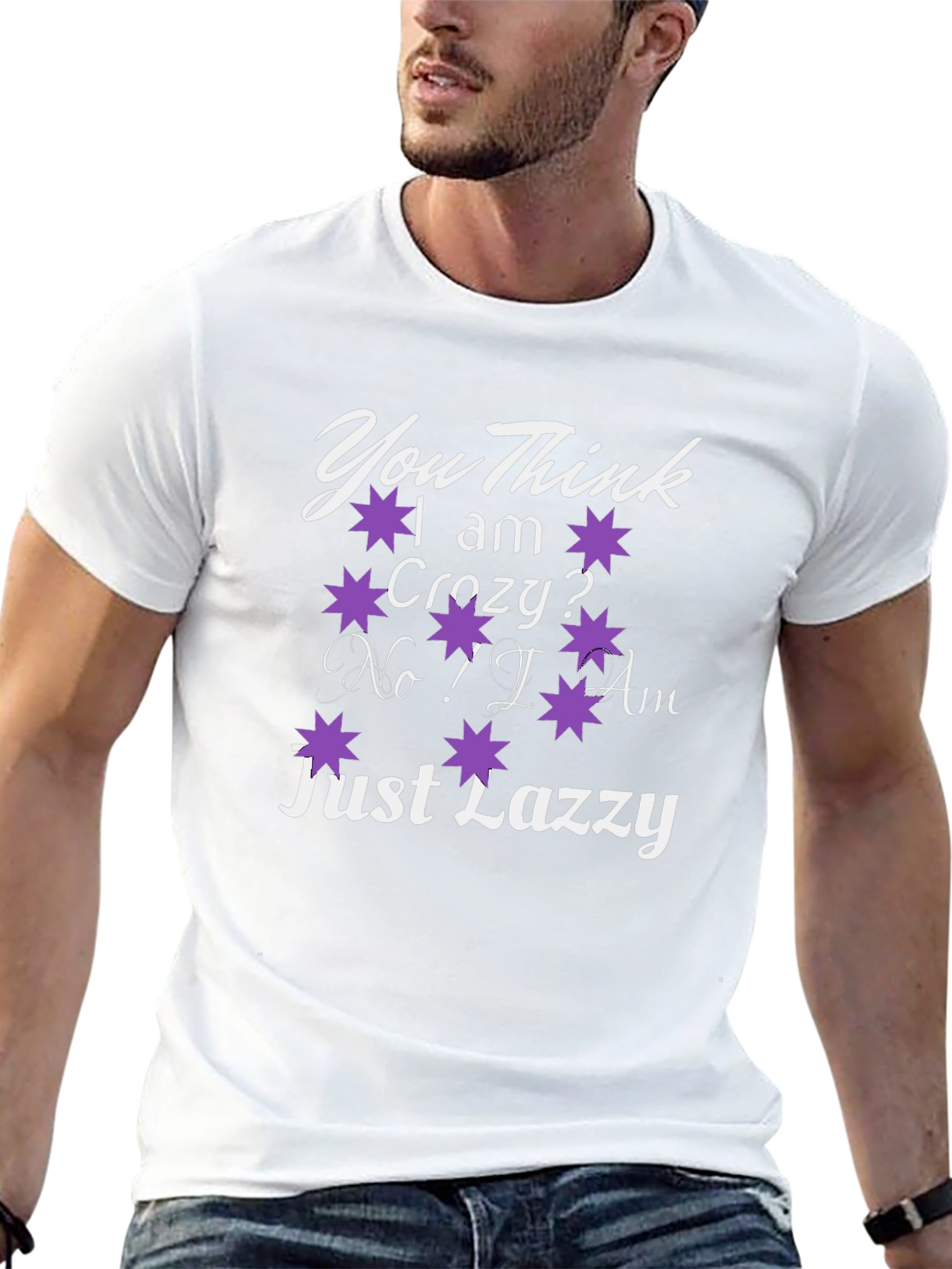 Camiseta Negra con Diseño Divertido: Just Lazzy