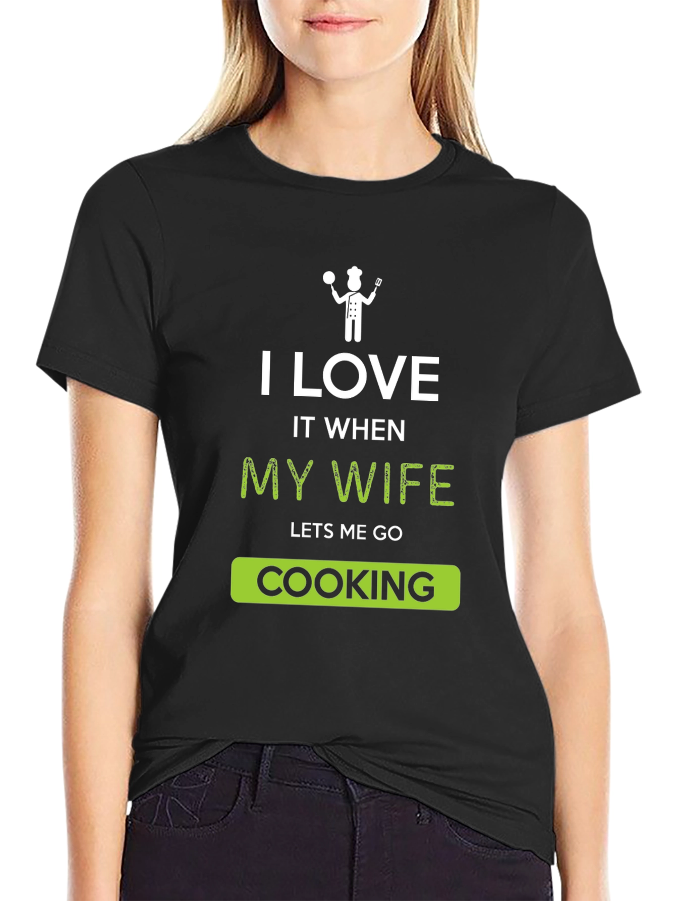 Camiseta Hombre: Amo Cuando Mi Esposa Me Deja Cocinar