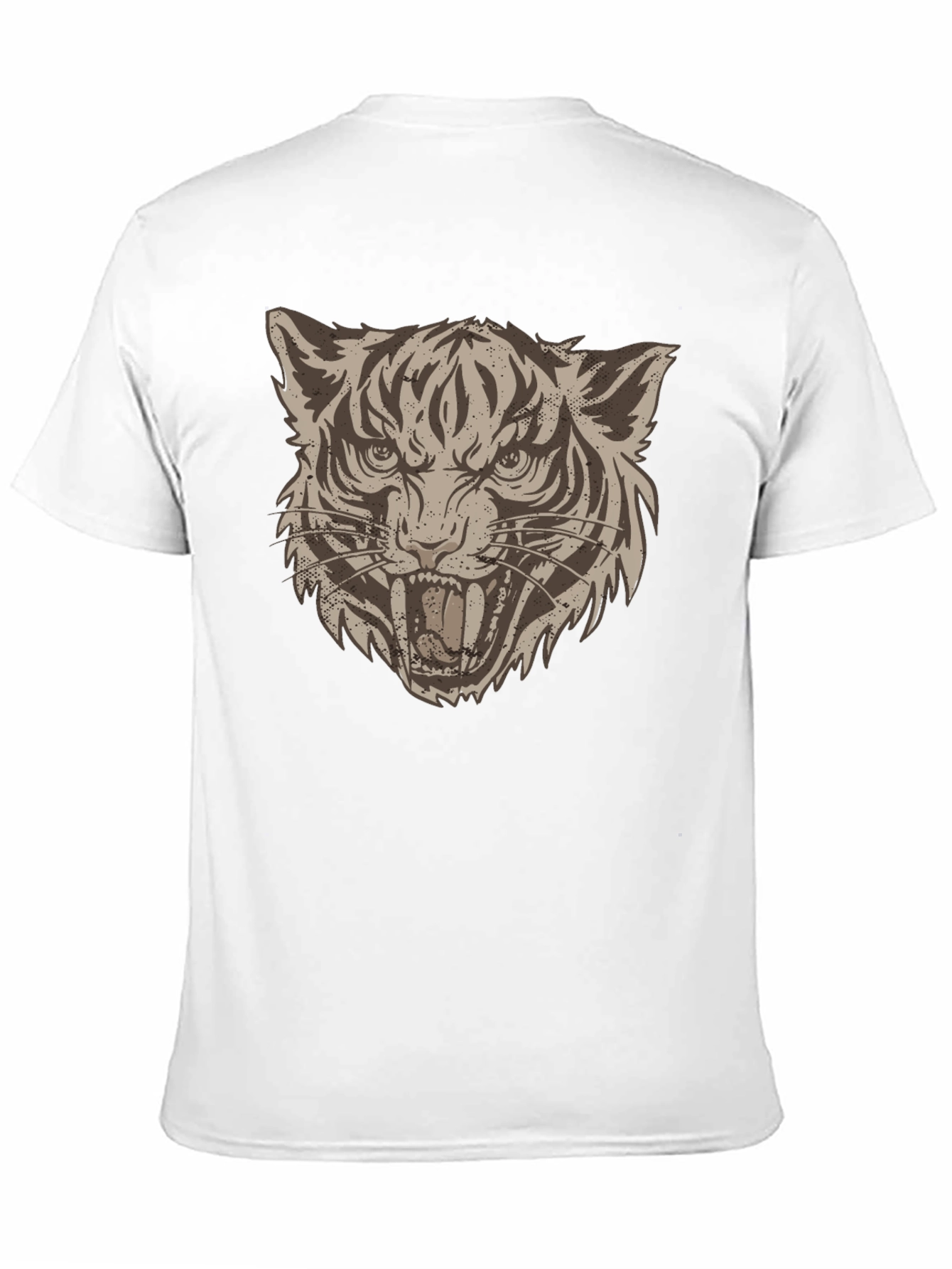 Camiseta Negra con Estampado de Tigre Rugiente
