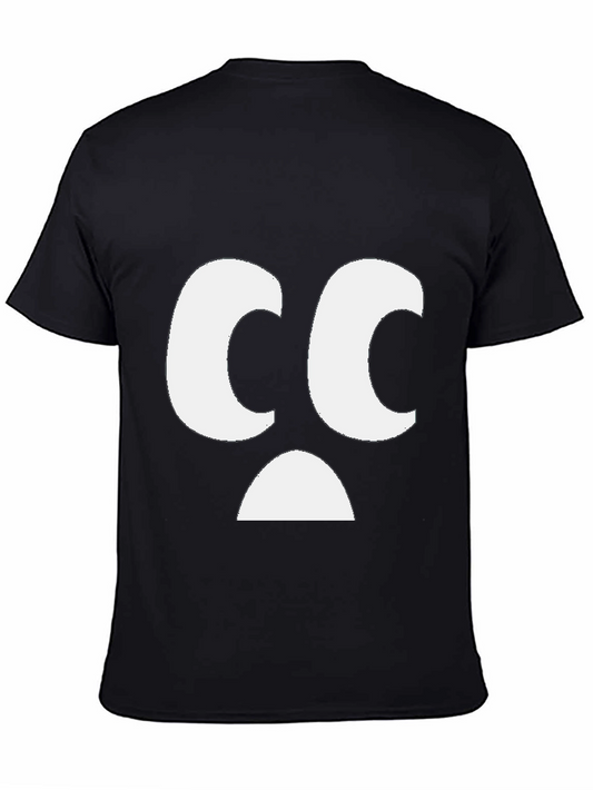 Camiseta Negra con Diseño Cara Triste