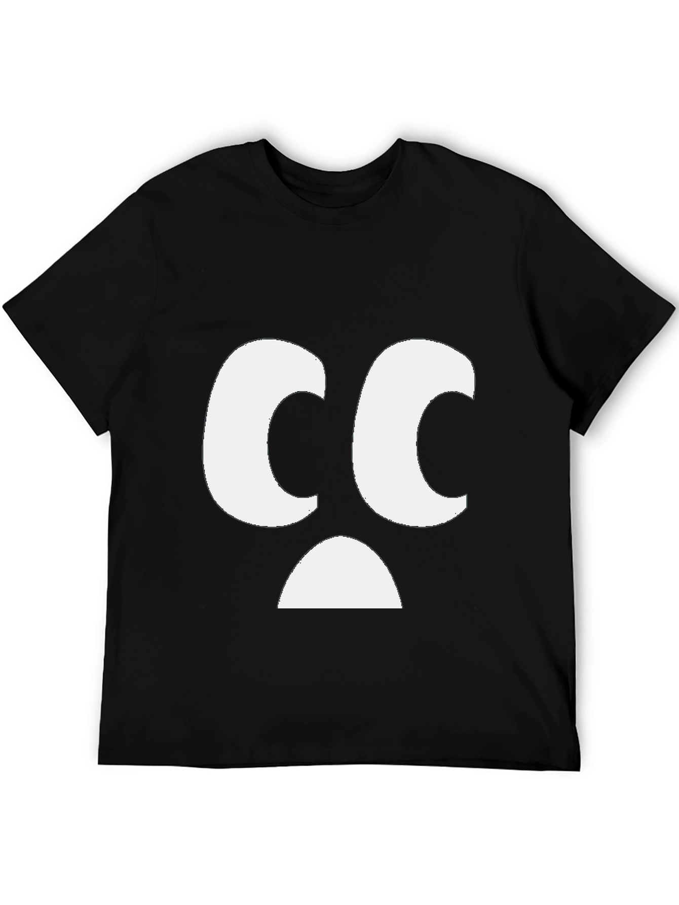 Camiseta Negra con Diseño Cara Triste