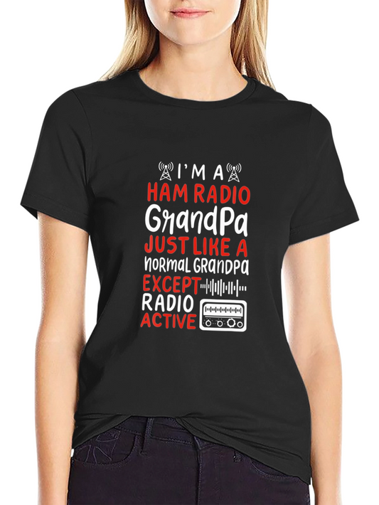 Camiseta Negra Ham Radio Grandpa
