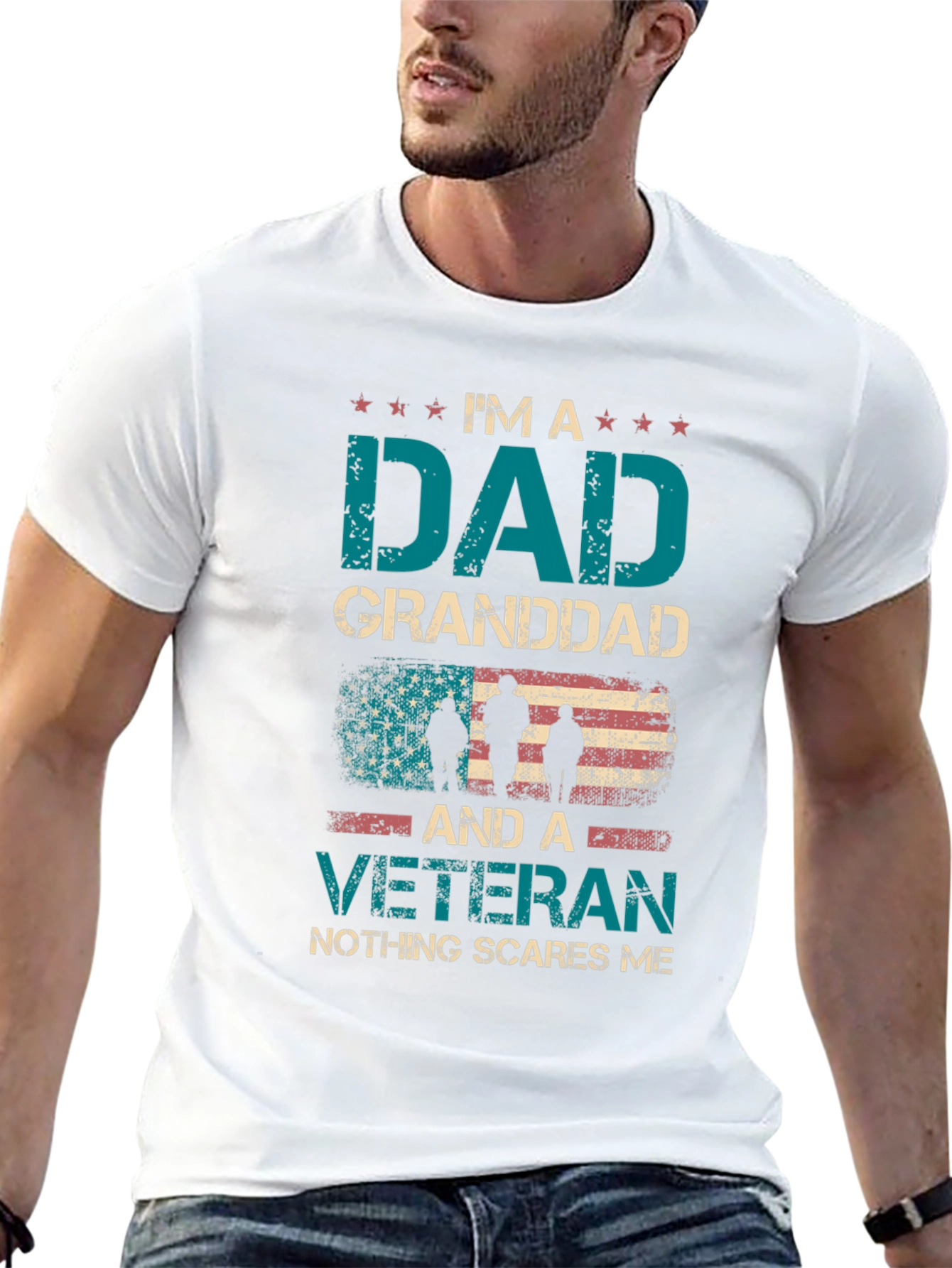 Camiseta Soy un Papá Abuelo y Veterano