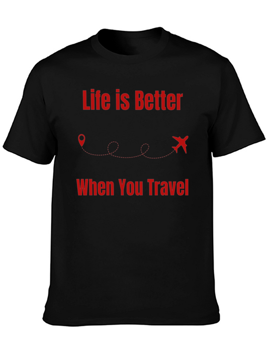 Camiseta Negra Life is Better When You Travel