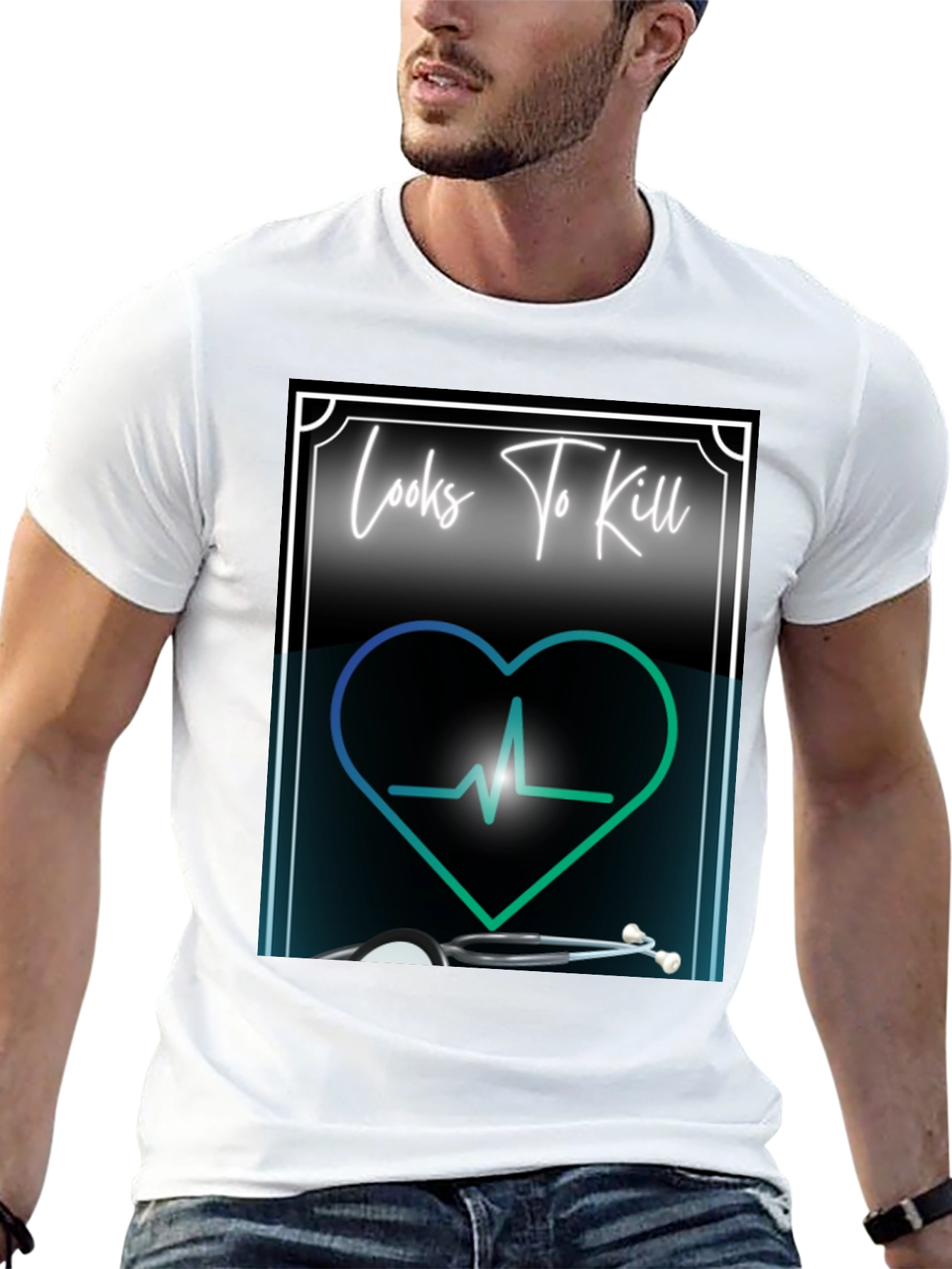 Camiseta Médica Looks To Kill Corazón