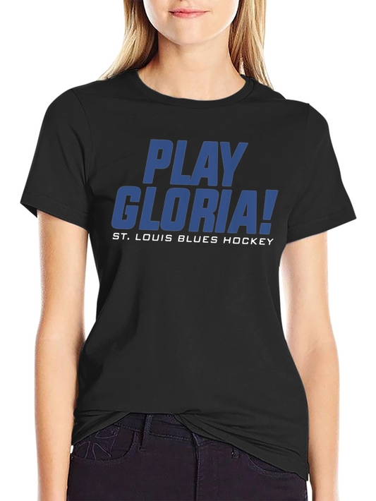 Camiseta Negra Play Gloria! St. Louis Blues Hockey