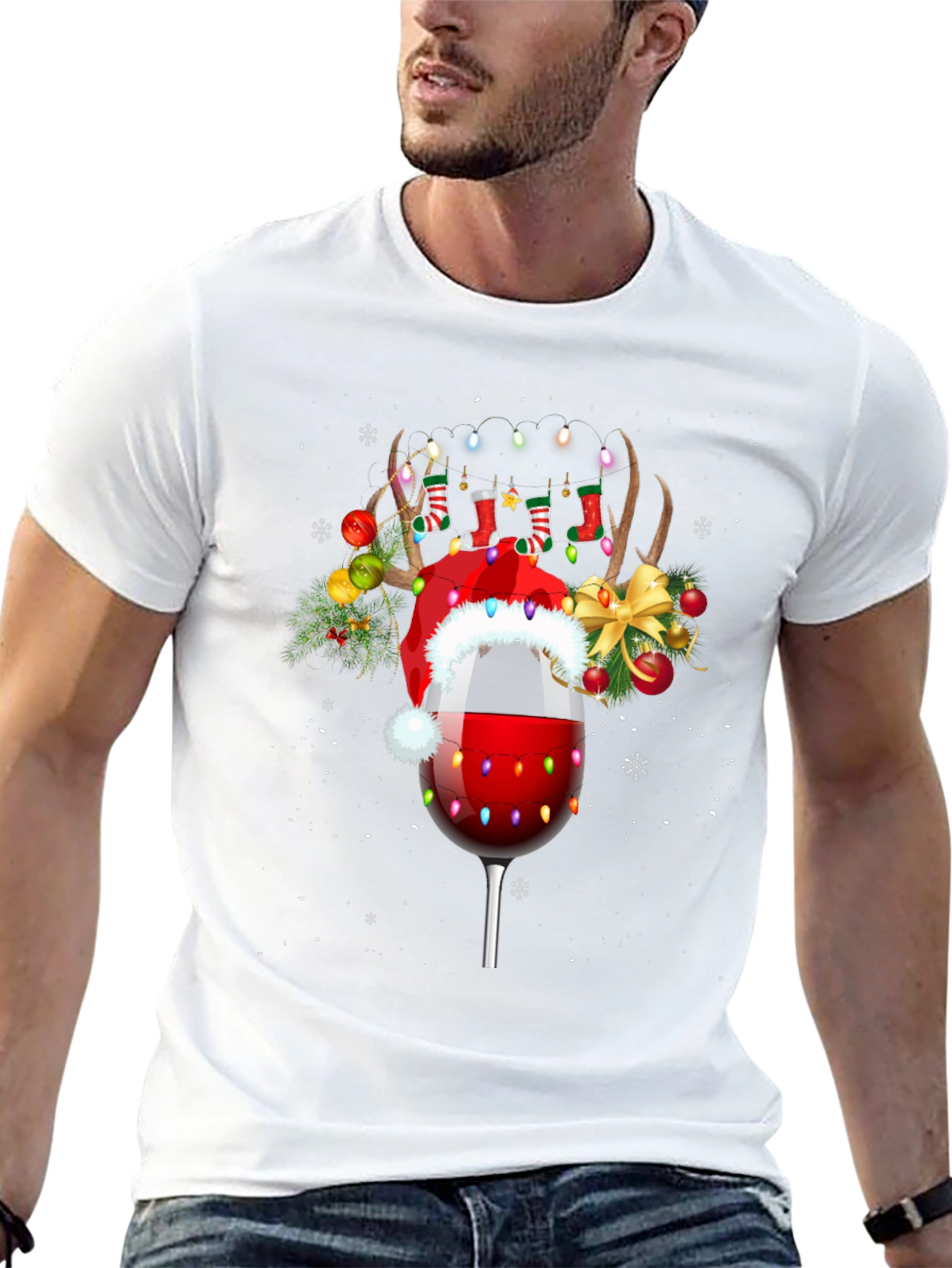 Camiseta Navideña Copa de Vino
