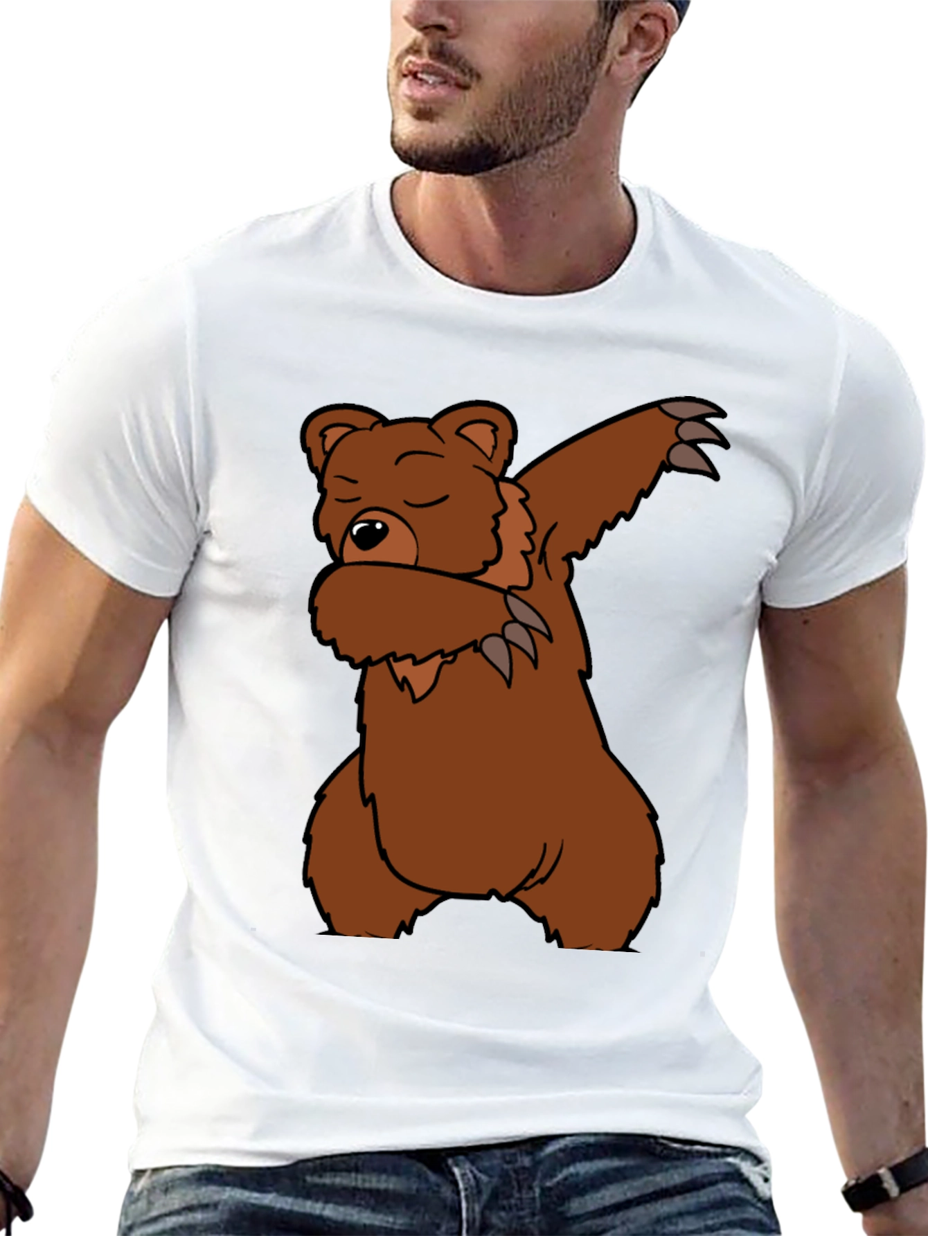 Camiseta Negra Oso Dabbing Casual