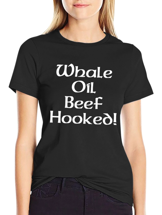 Camiseta Negra Whale Oil Beef Hooked!