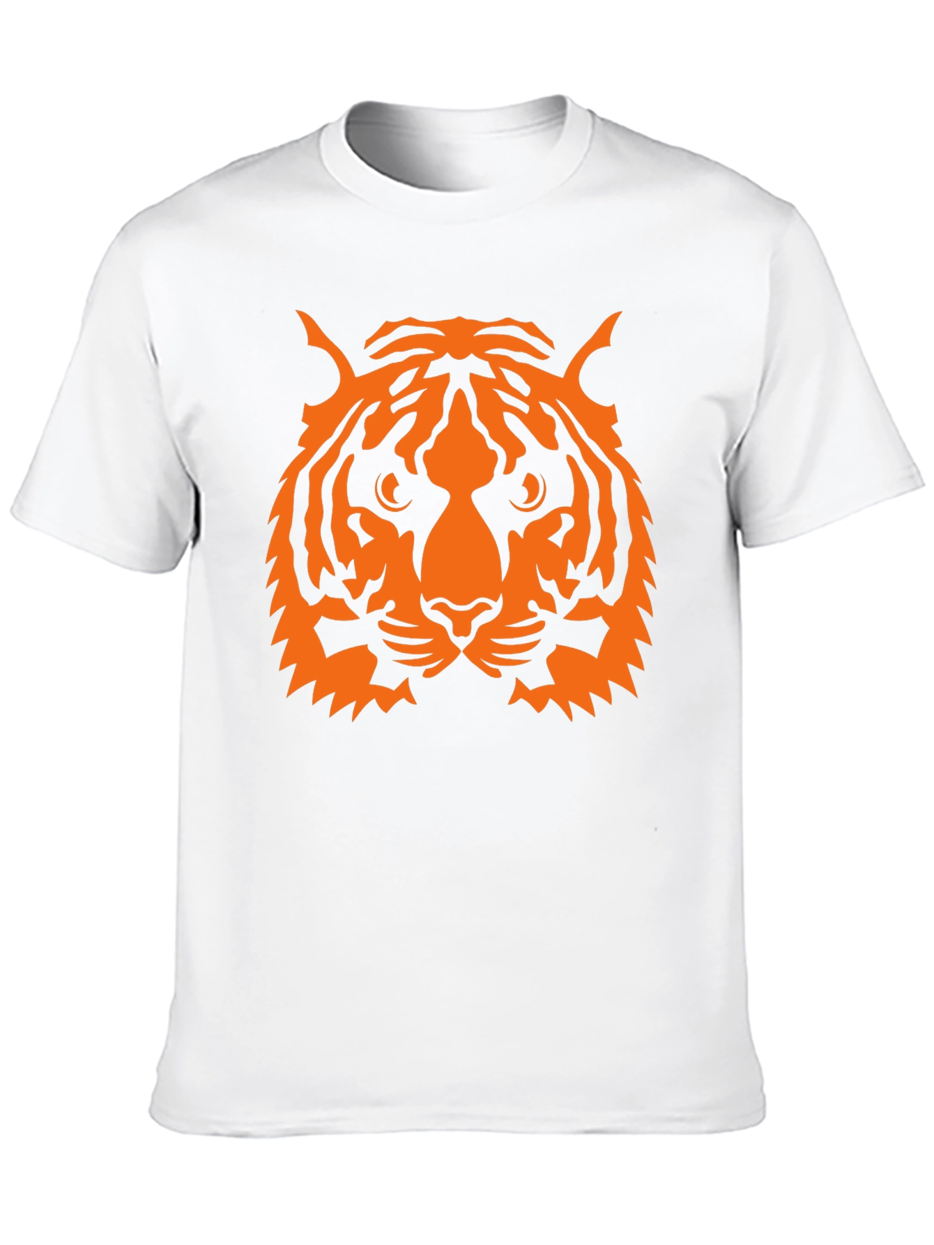 Camiseta Negra con Estampado de Tigre Naranja