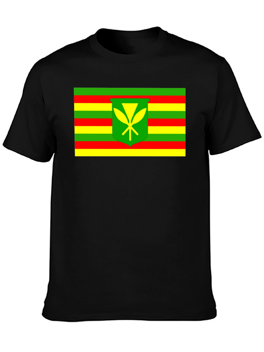 Camiseta Negra con Bandera Kanaka Maoli