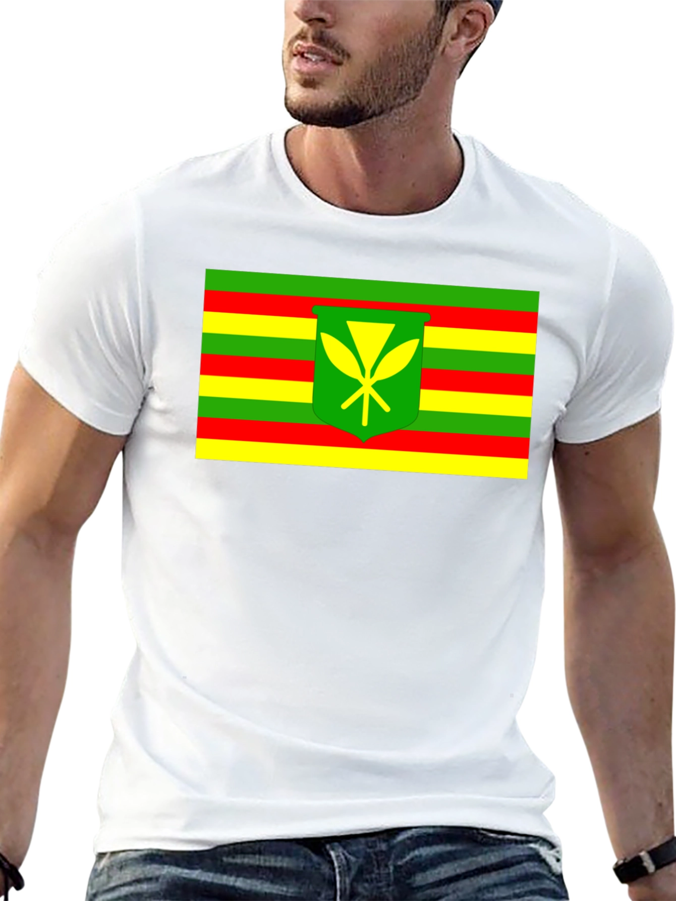 Camiseta Negra con Bandera Kanaka Maoli