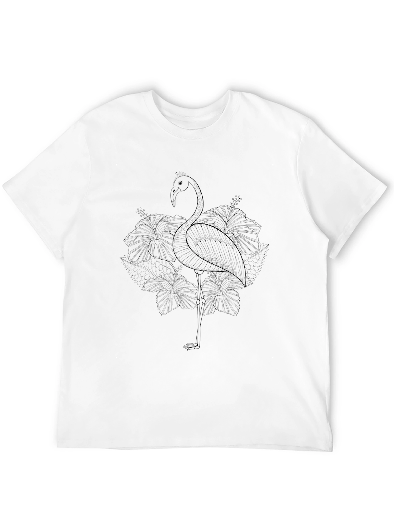 Camiseta Negra con Diseño de Flamenco Floral
