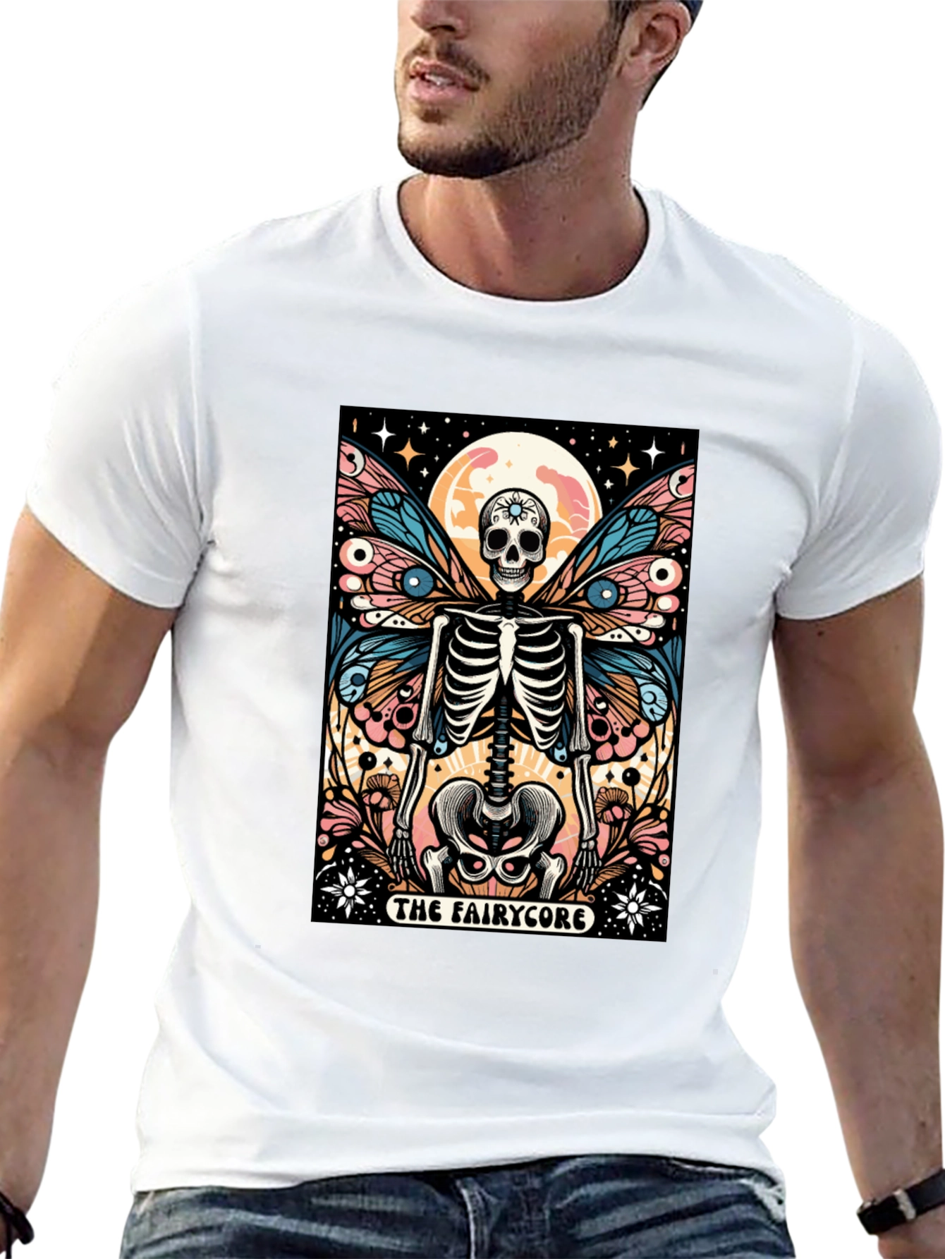 Camiseta Negra con Diseño Hada Esqueleto