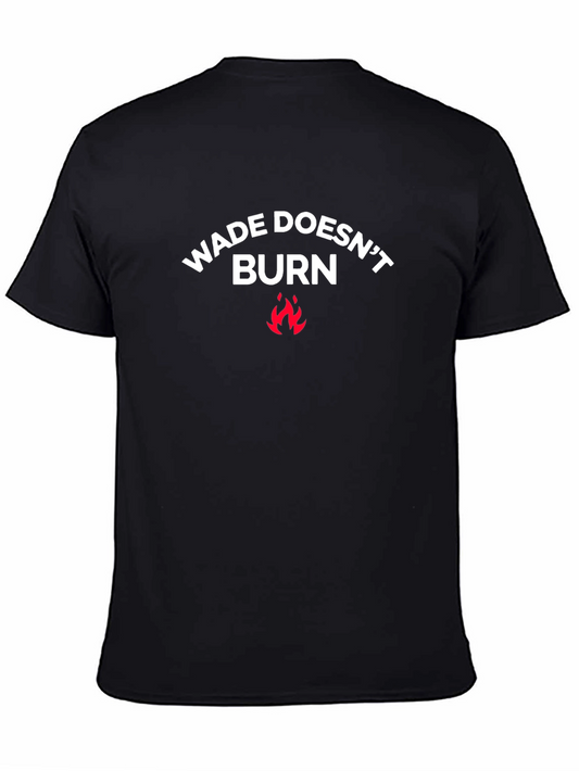 Camiseta Negra: Wade Doesnt Burn - Estilo Casual