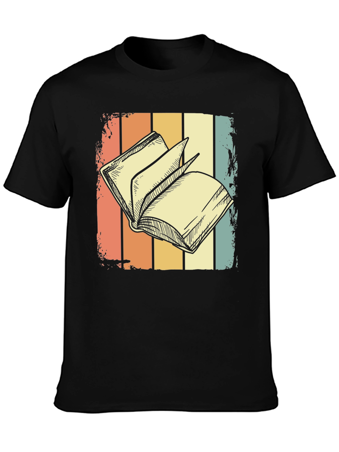 Camiseta Retro con Diseño de Libro Abierto