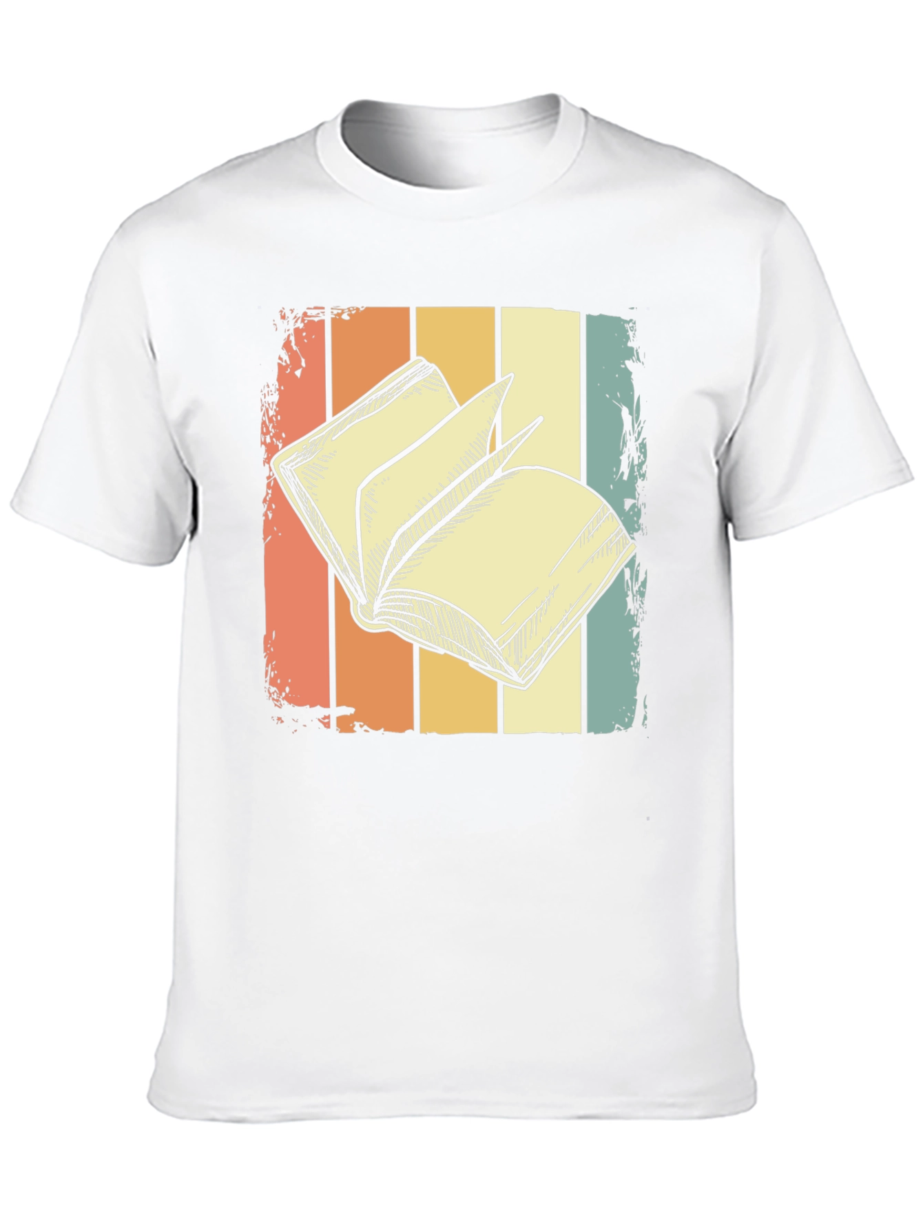 Camiseta Retro con Diseño de Libro Abierto