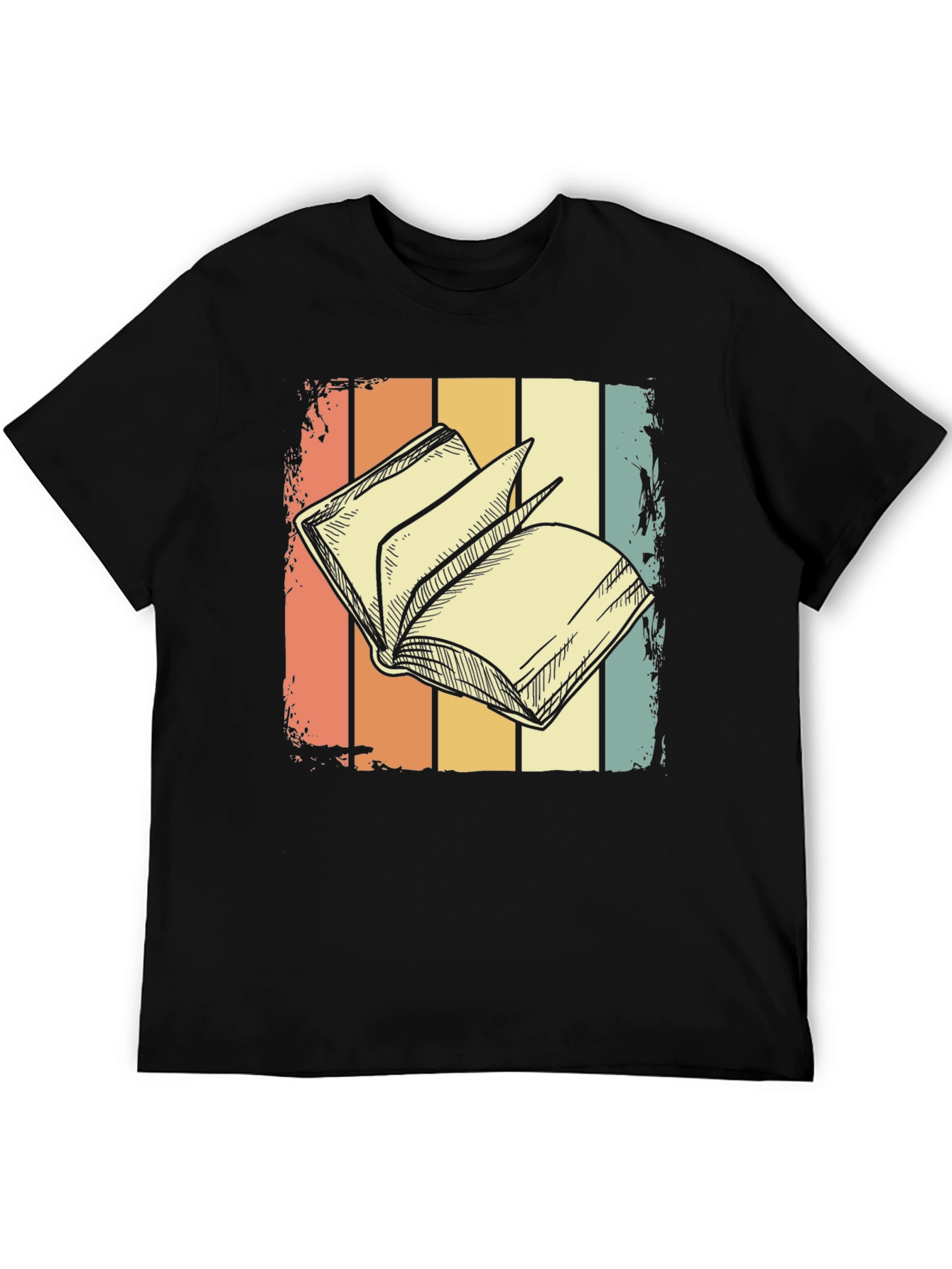 Camiseta Retro con Diseño de Libro Abierto