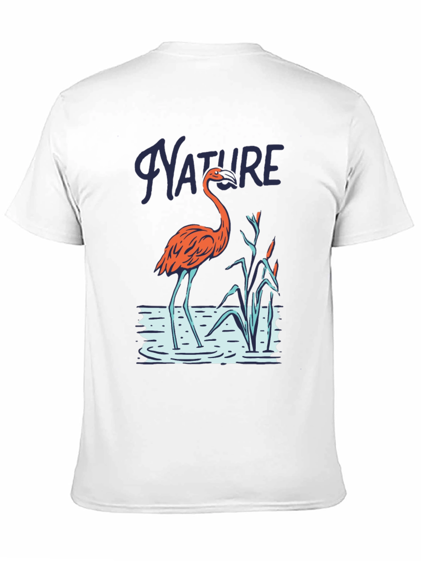 Camiseta Negra Estampado Naturaleza Flamenco