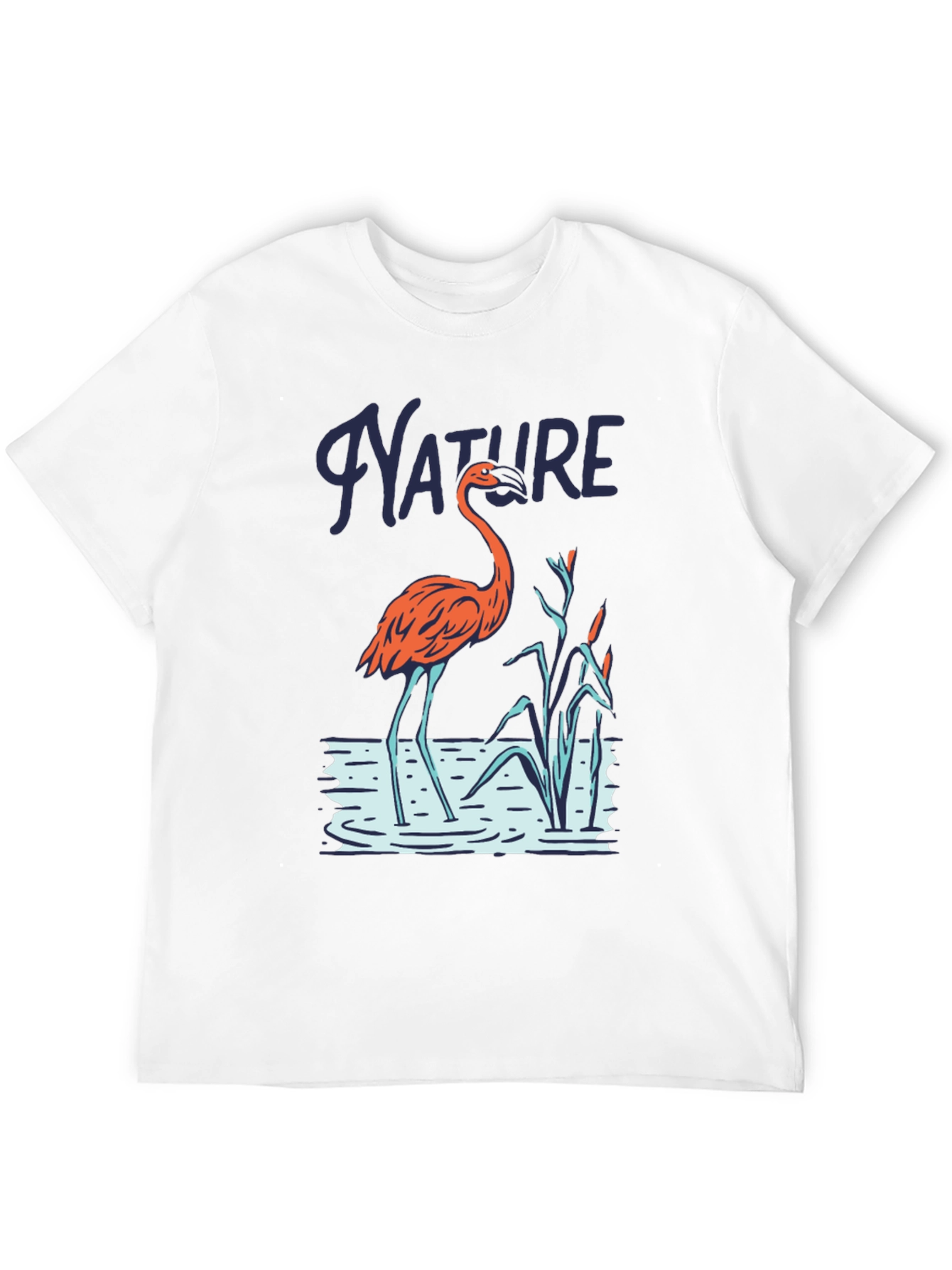 Camiseta Negra Estampado Naturaleza Flamenco