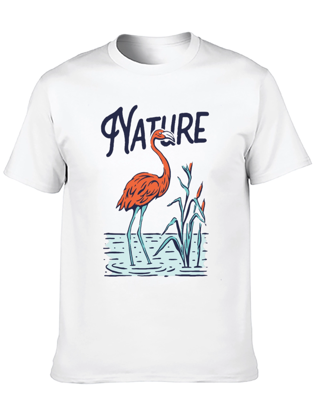 Camiseta Negra Estampado Naturaleza Flamenco