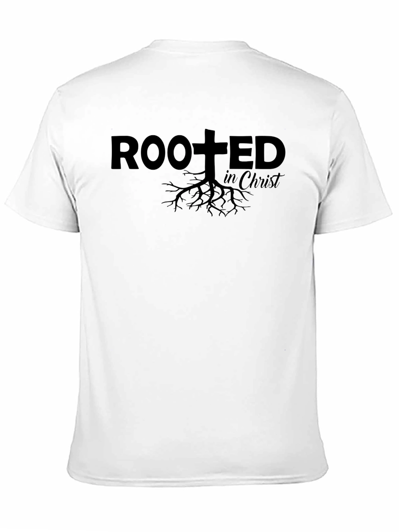 Camiseta Negra Cristiana Arraigado en Cristo