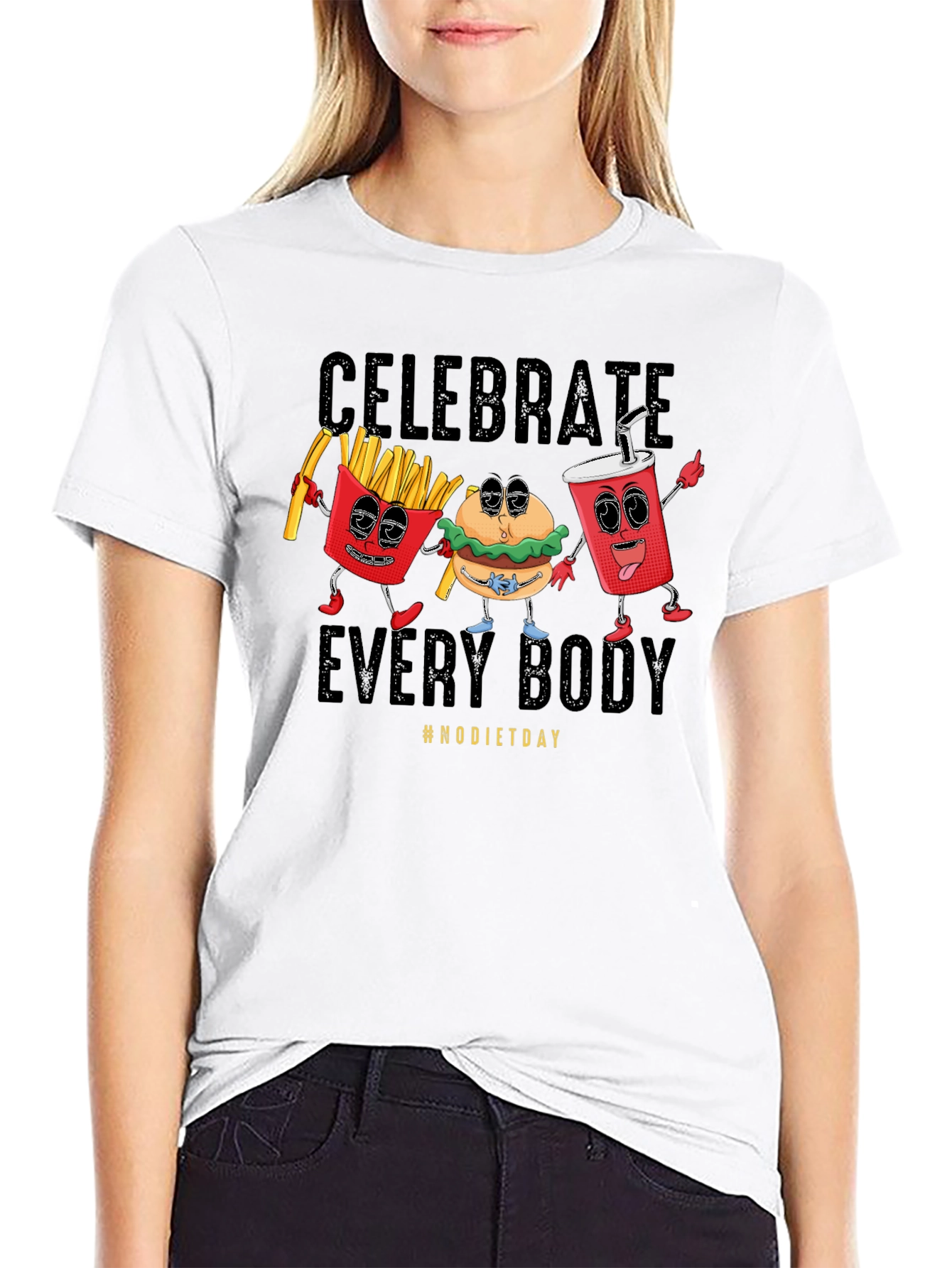 Camiseta Negra Celebrate Every Body #NODIETDAY