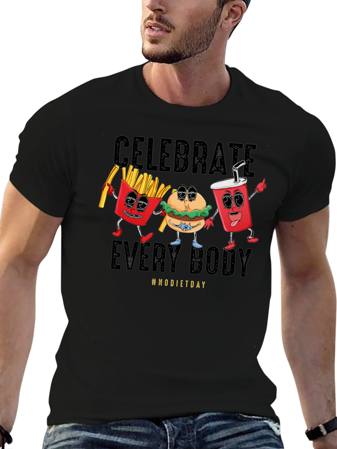 Camiseta Negra Celebrate Every Body #NODIETDAY
