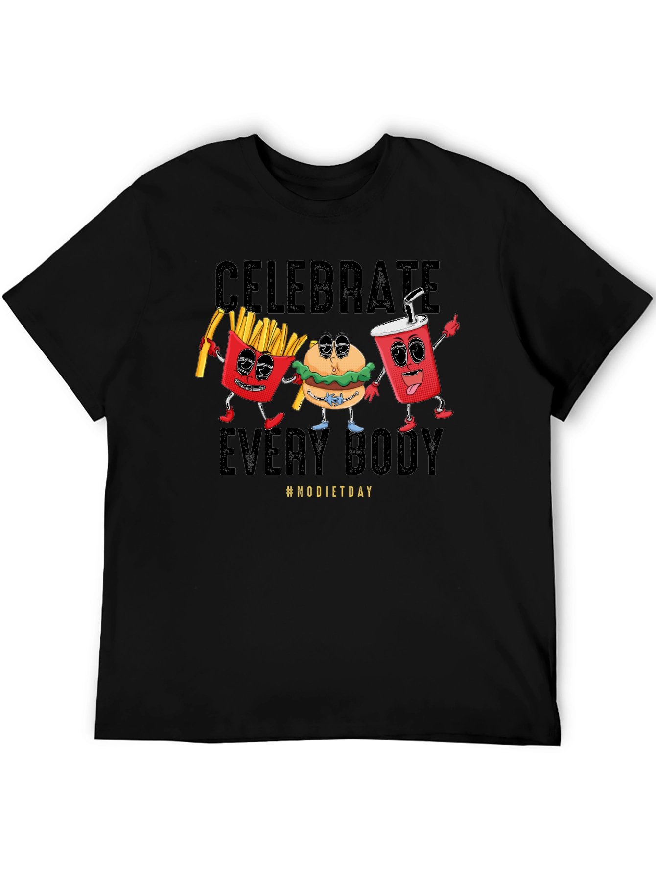 Camiseta Negra Celebrate Every Body #NODIETDAY
