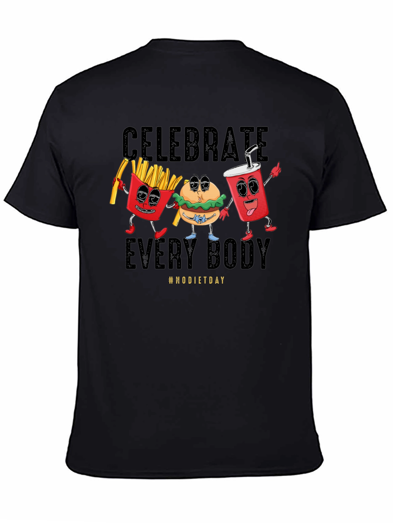 Camiseta Negra Celebrate Every Body #NODIETDAY