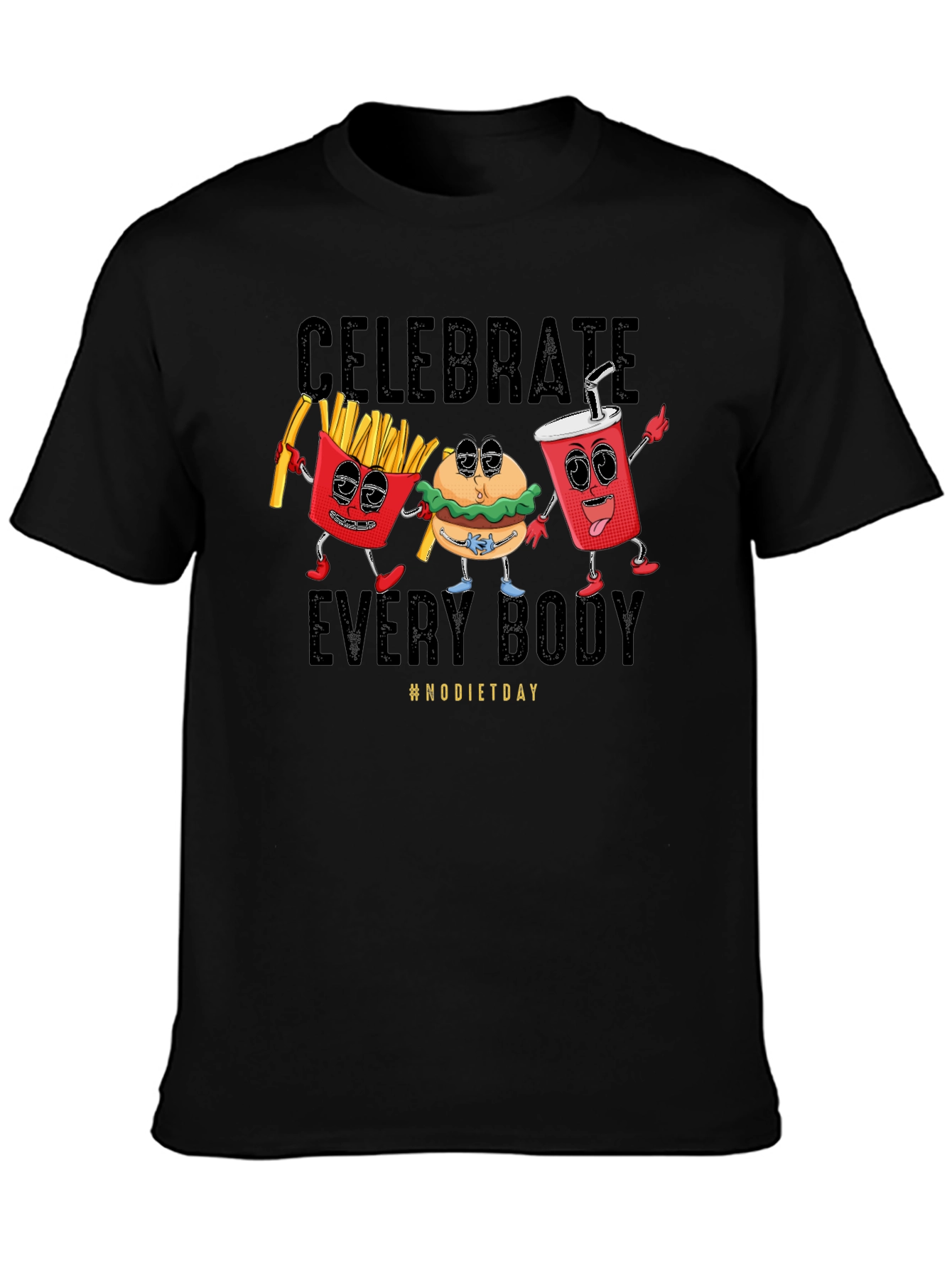 Camiseta Negra Celebrate Every Body #NODIETDAY