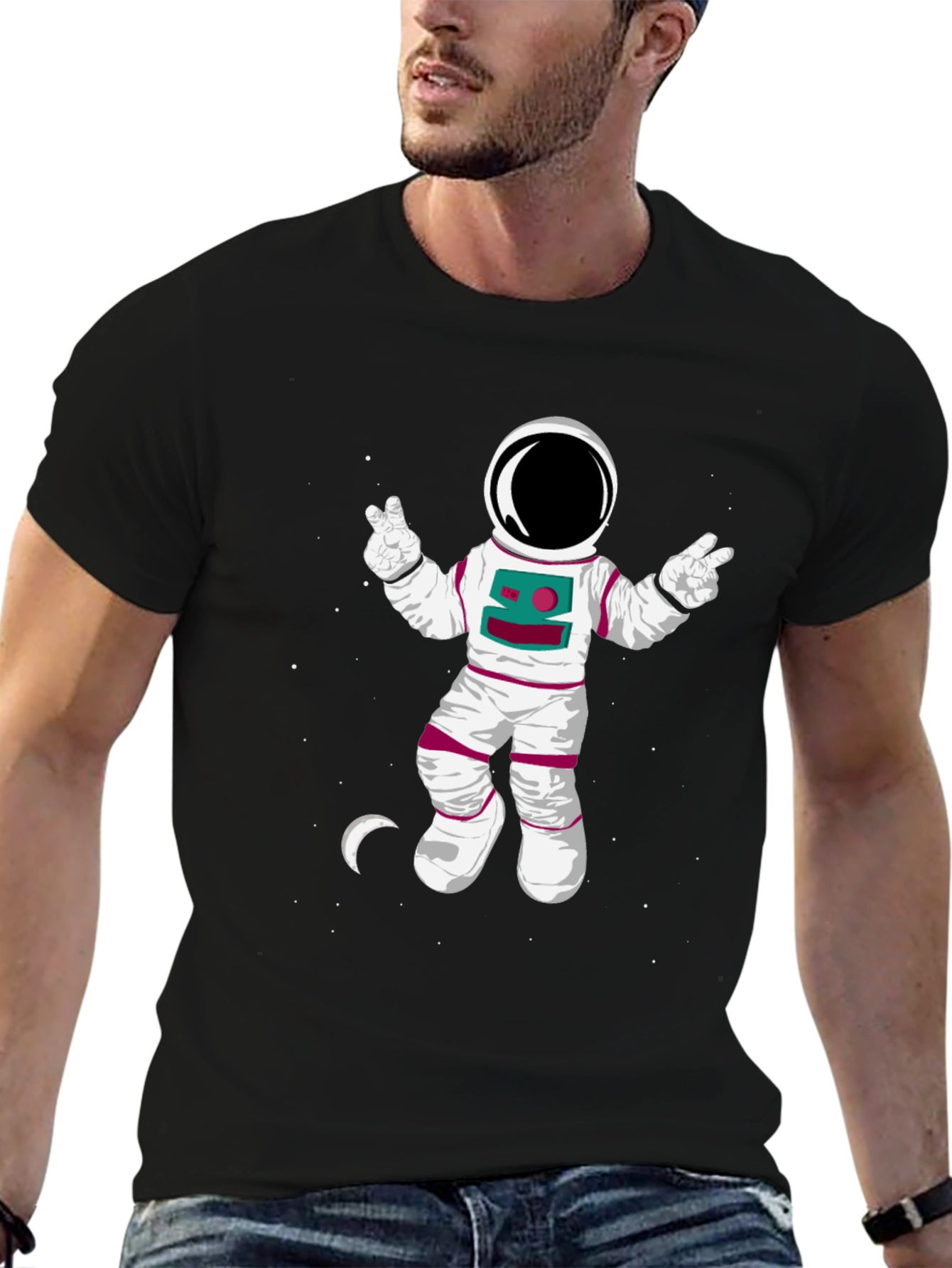 Camiseta Hombre Astronauta Espacial Diseño Divertido
