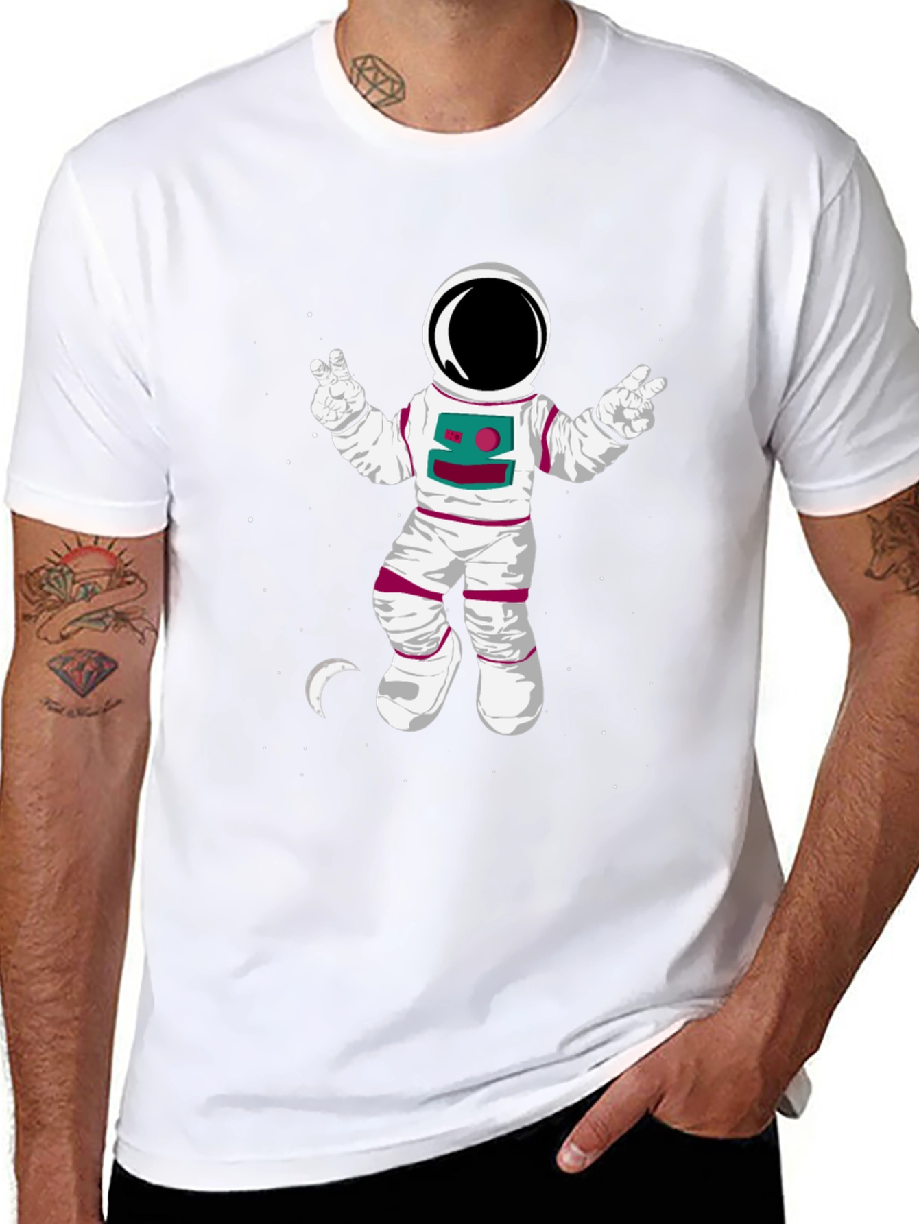 Camiseta Hombre Astronauta Espacial Diseño Divertido
