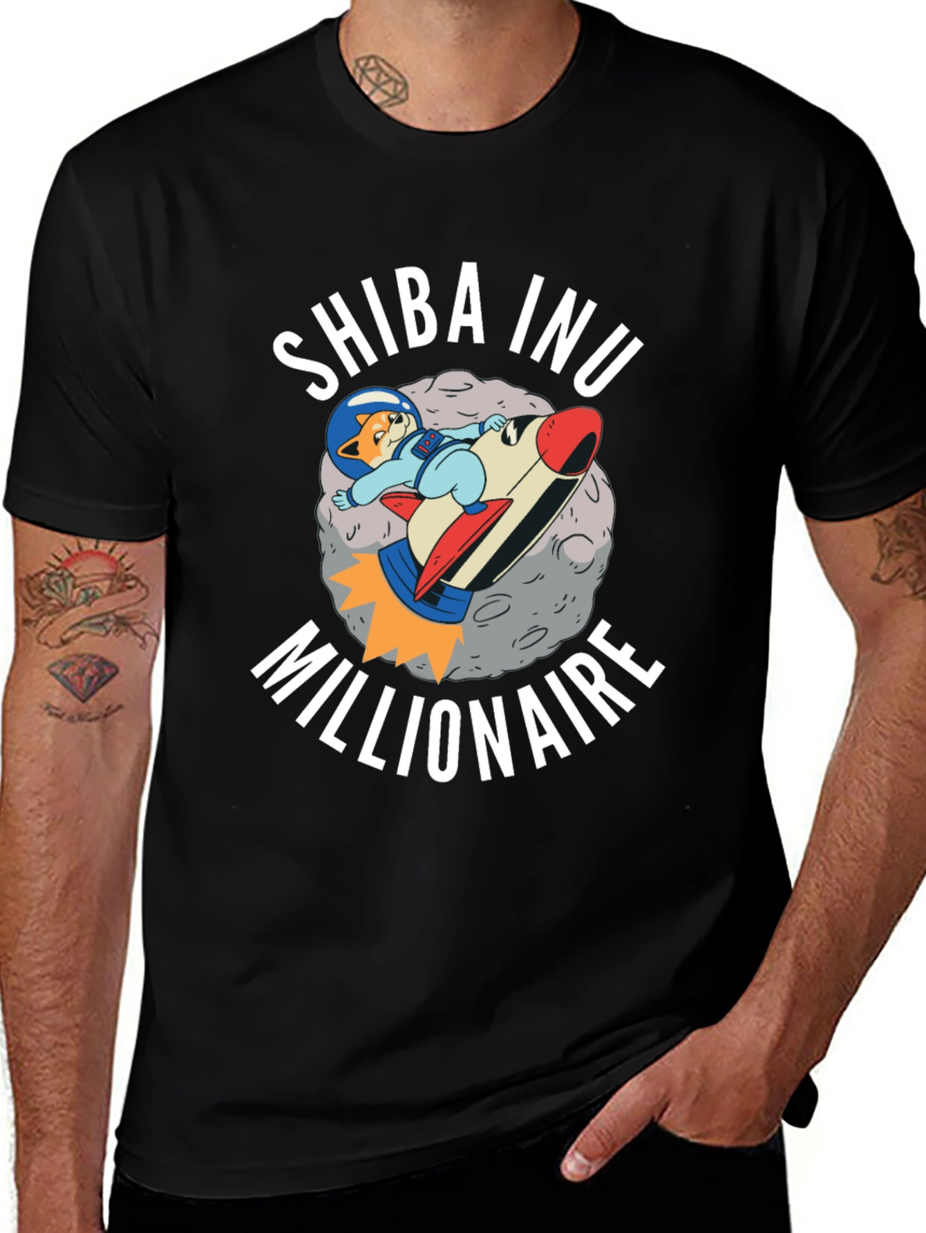 Camiseta Shiba Inu Millionaire - Cohete Espacial