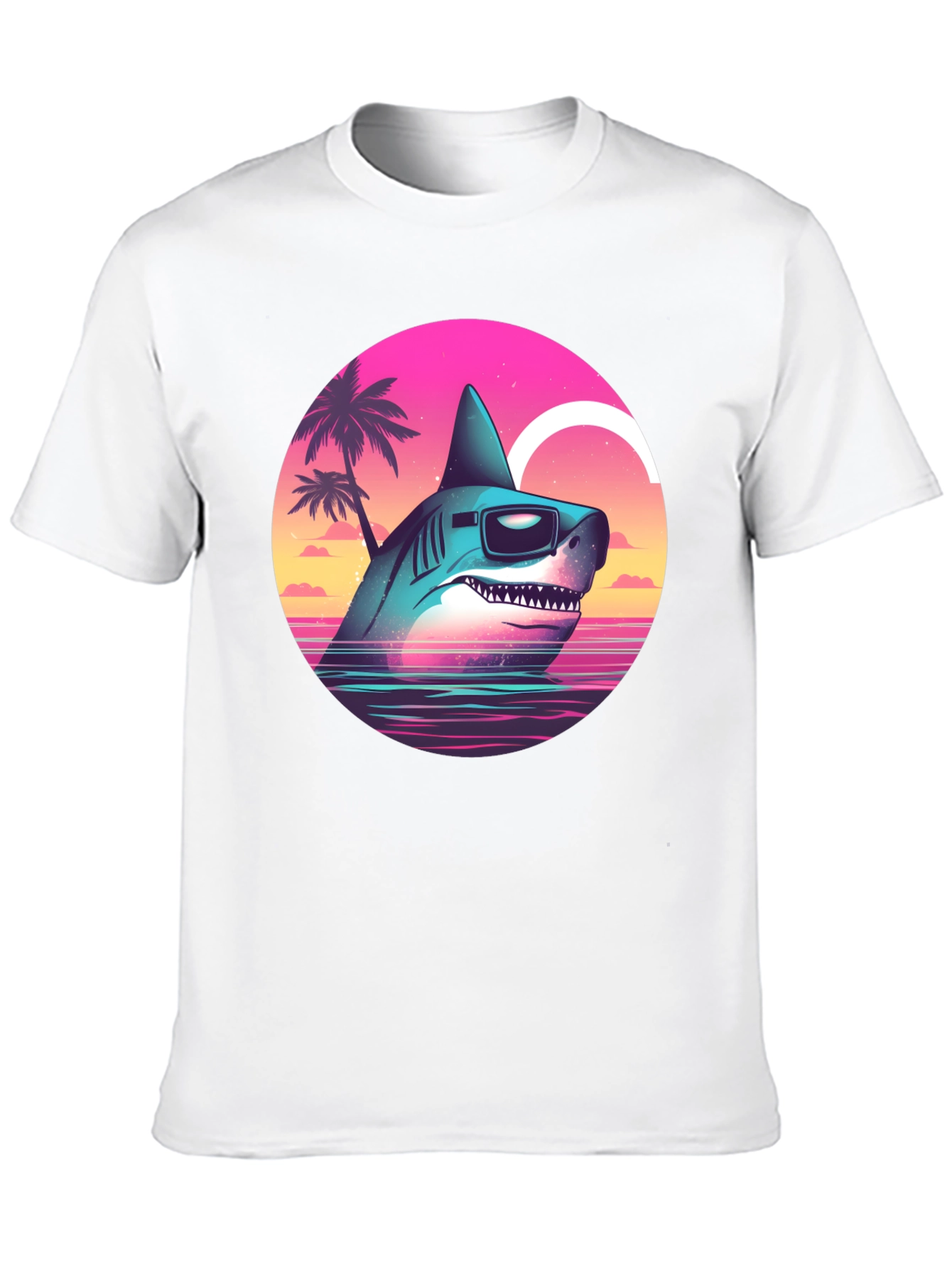 Camiseta Tiburón Retro con Gafas de Sol
