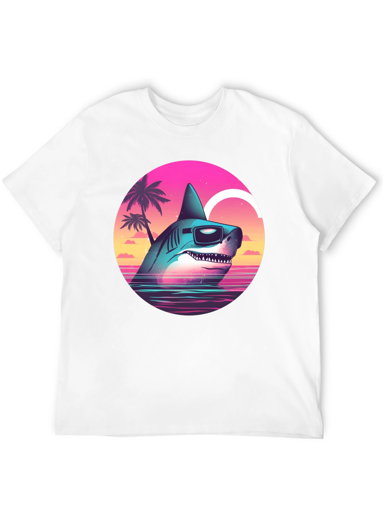Camiseta Tiburón Retro con Gafas de Sol
