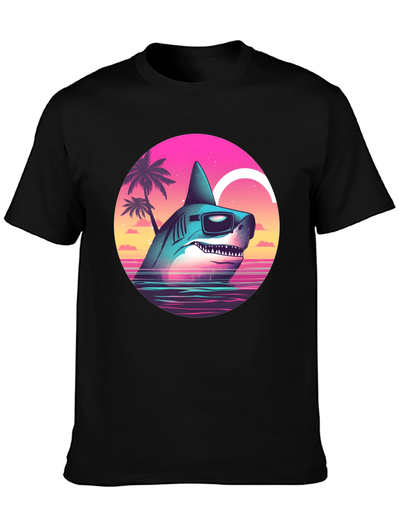 Camiseta Tiburón Retro con Gafas de Sol