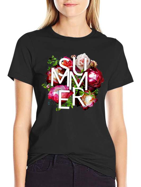 Camiseta Negra Verano Floral para Hombre