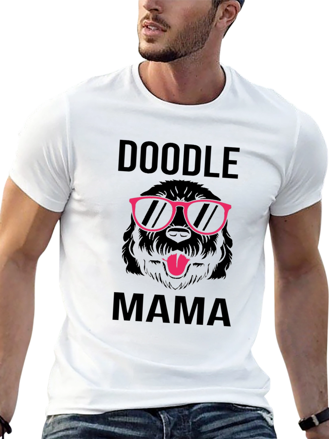 Camiseta Doodle Mama Negra con Diseño Divertido