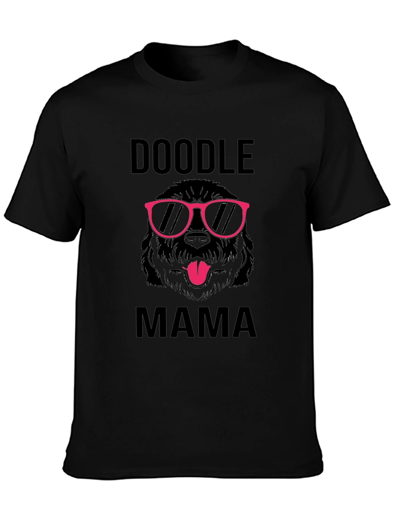 Camiseta Doodle Mama Negra con Diseño Divertido